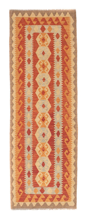 Biegacz Dywan Kelim - Splash - 197 x 63 cm - czerwony