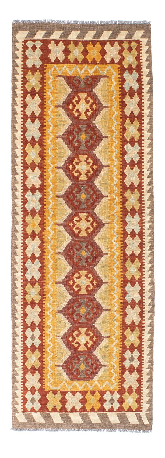 Biegacz Dywan Kelim - Orientalny - 195 x 65 cm - rdza