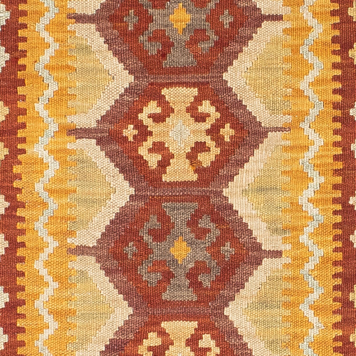 Biegacz Dywan Kelim - Orientalny - 195 x 65 cm - rdza