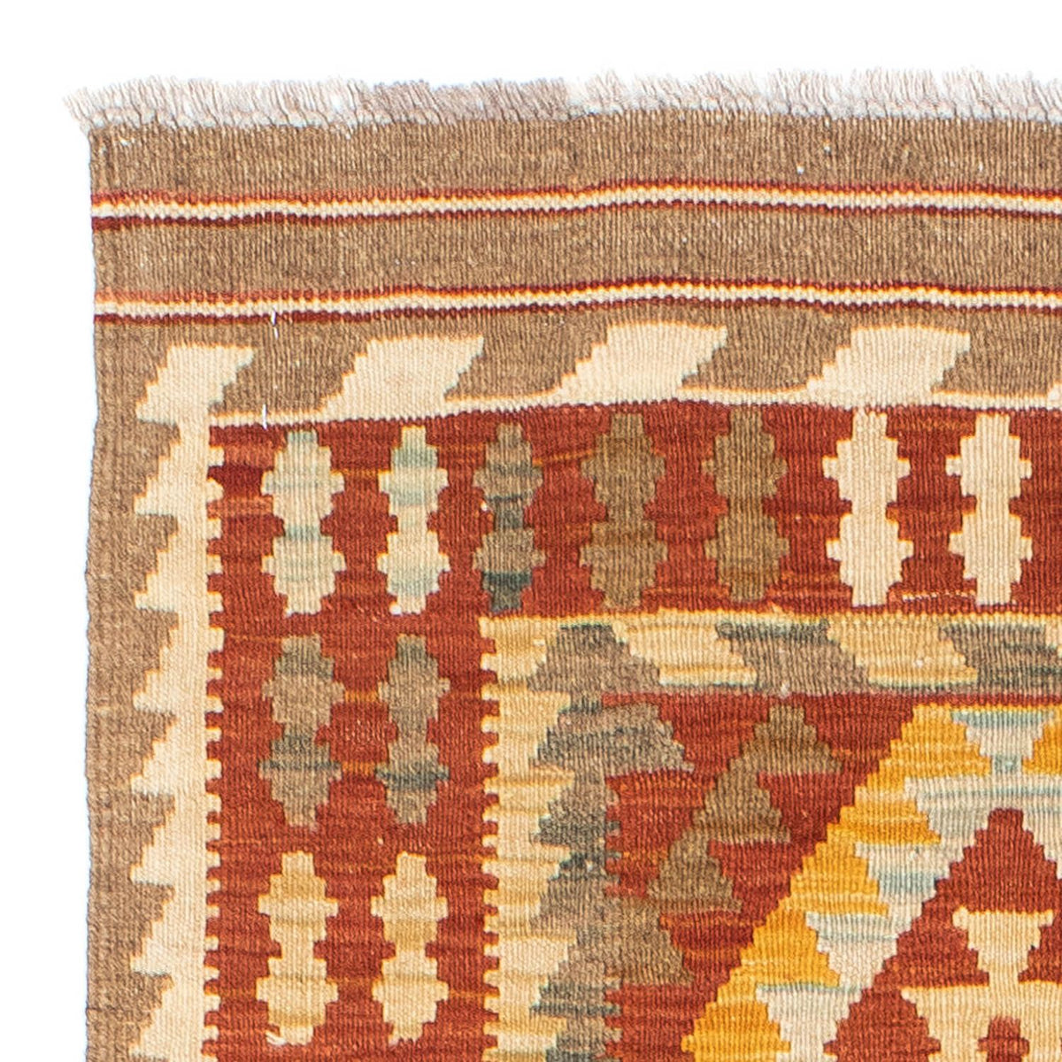 Biegacz Dywan Kelim - Orientalny - 192 x 76 cm - rdza