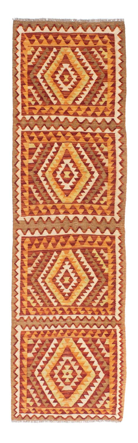 Biegacz Dywan Kelim - Orientalny - 231 x 62 cm - brązowy
