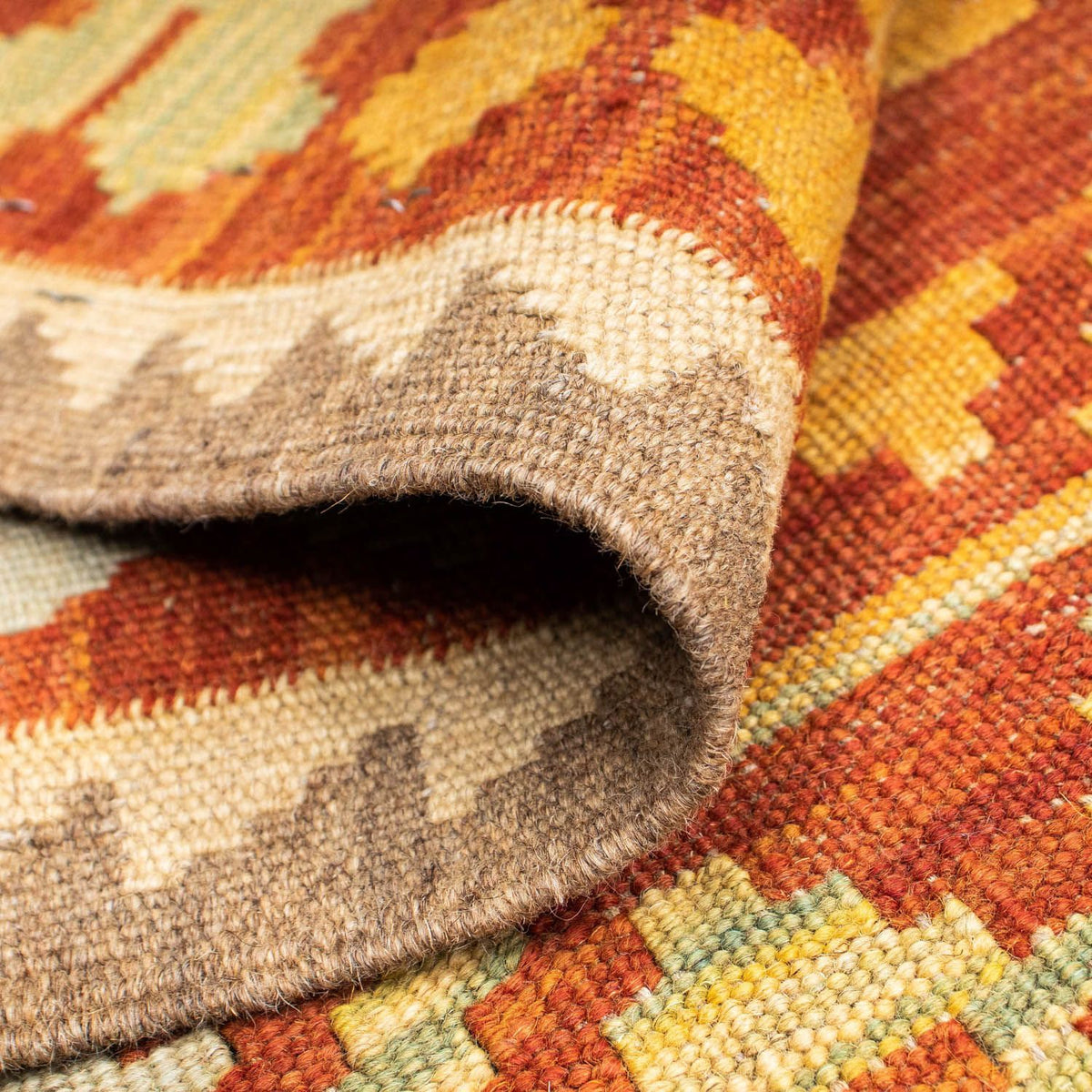 Biegacz Dywan Kelim - Orientalny - 195 x 73 cm - czerwony