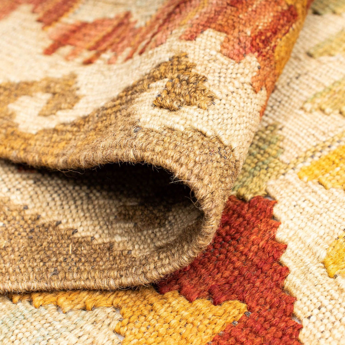 Biegacz Dywan Kelim - Orientalny - 198 x 73 cm - beżowy