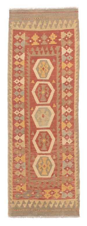 Biegacz Dywan Kelim - Splash - 193 x 64 cm - rdza