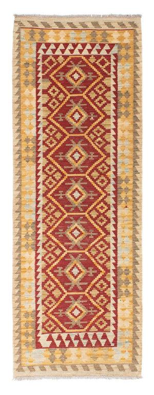 Biegacz Dywan Kelim - Orientalny - 203 x 71 cm - czerwony