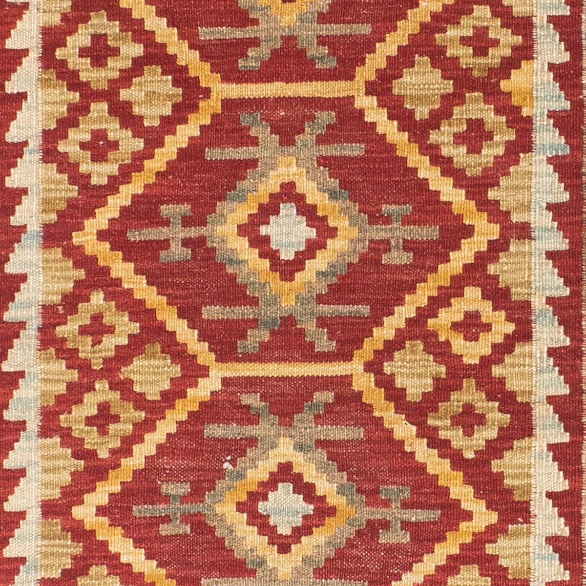 Biegacz Dywan Kelim - Orientalny - 203 x 71 cm - czerwony