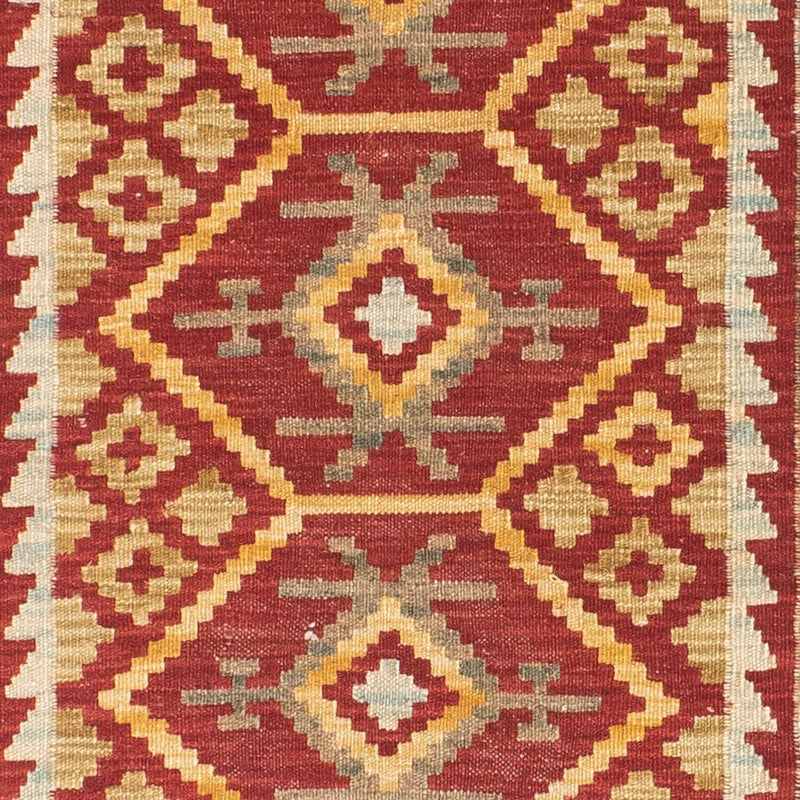 Biegacz Dywan Kelim - Orientalny - 203 x 71 cm - czerwony
