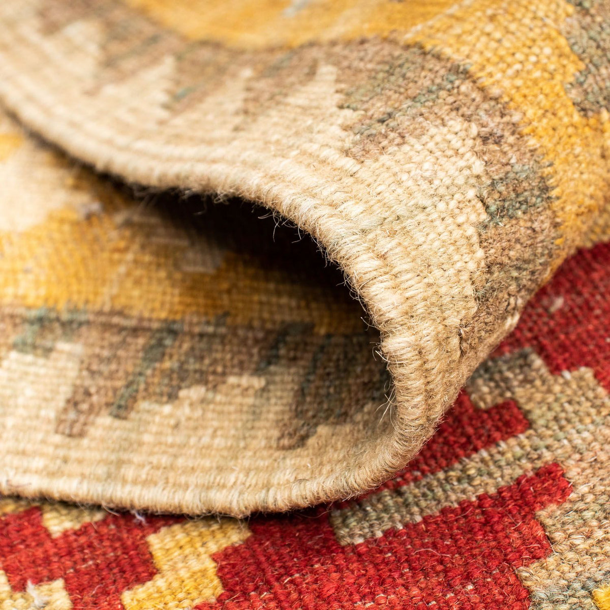 Biegacz Dywan Kelim - Orientalny - 203 x 71 cm - czerwony