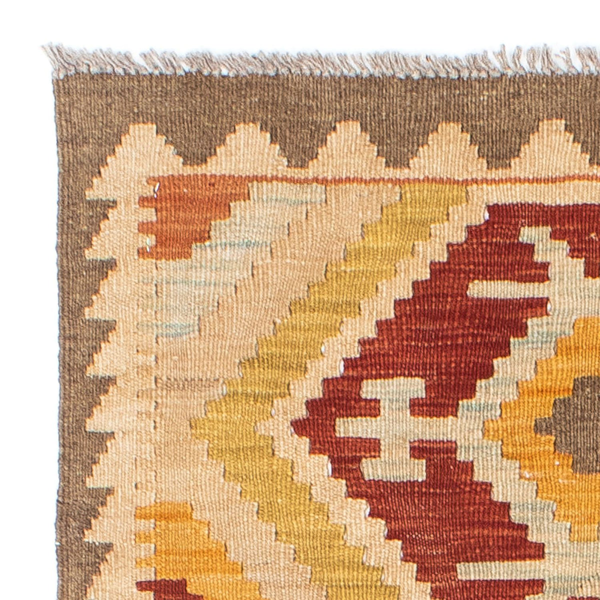 Biegacz Dywan Kelim - Orientalny - 197 x 70 cm - beżowy