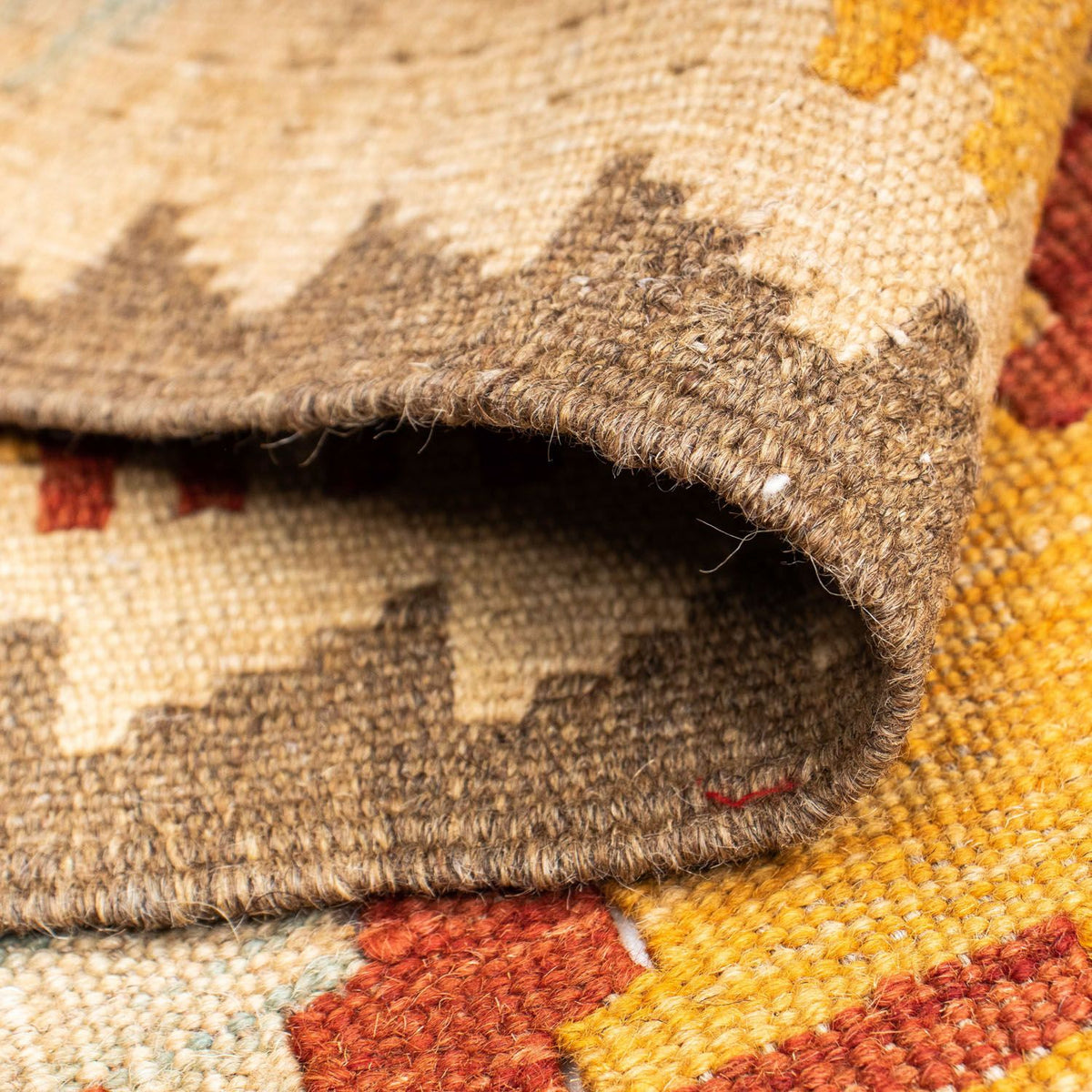 Biegacz Dywan Kelim - Orientalny - 197 x 70 cm - beżowy