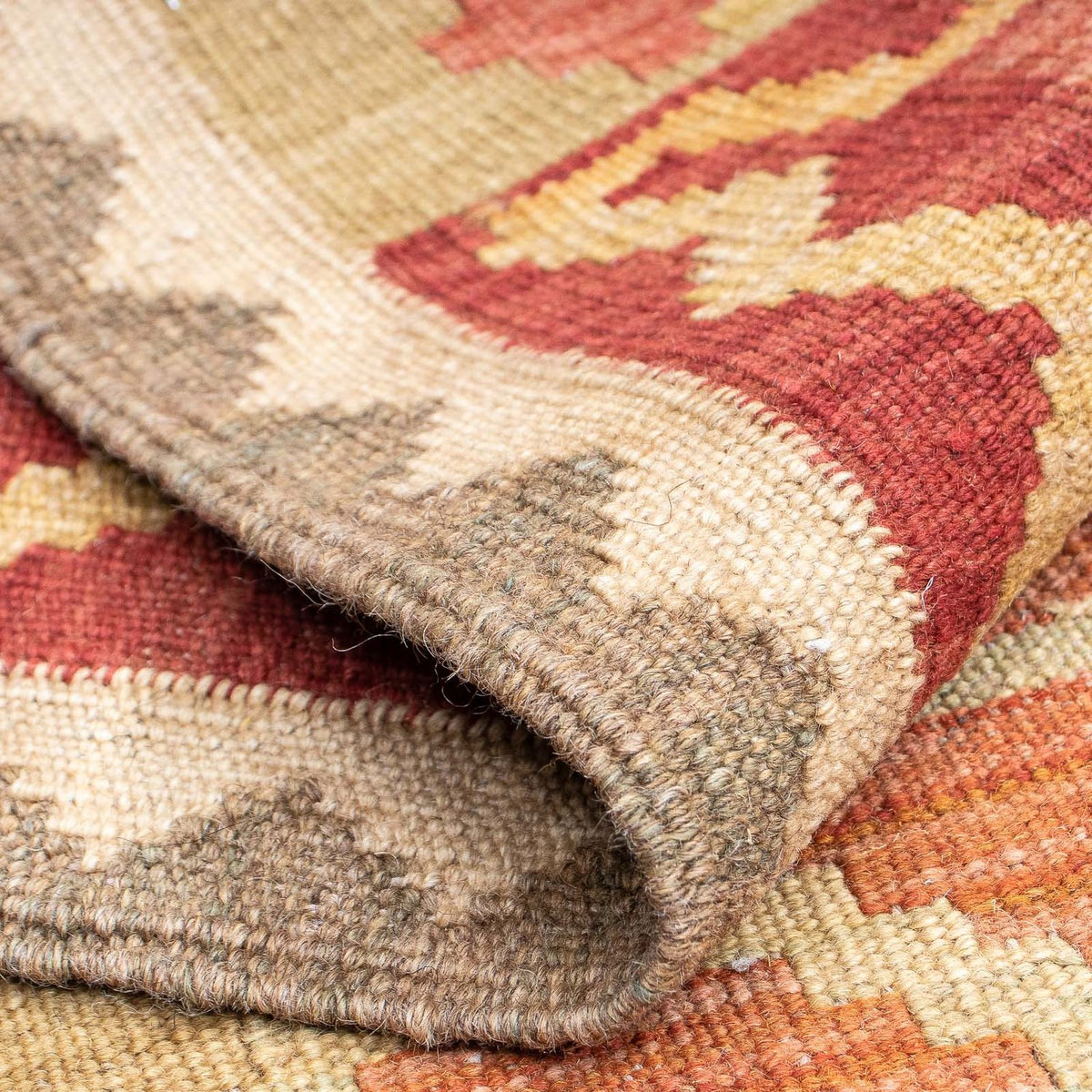 Biegacz Dywan Kelim - Splash - 198 x 68 cm - rdza