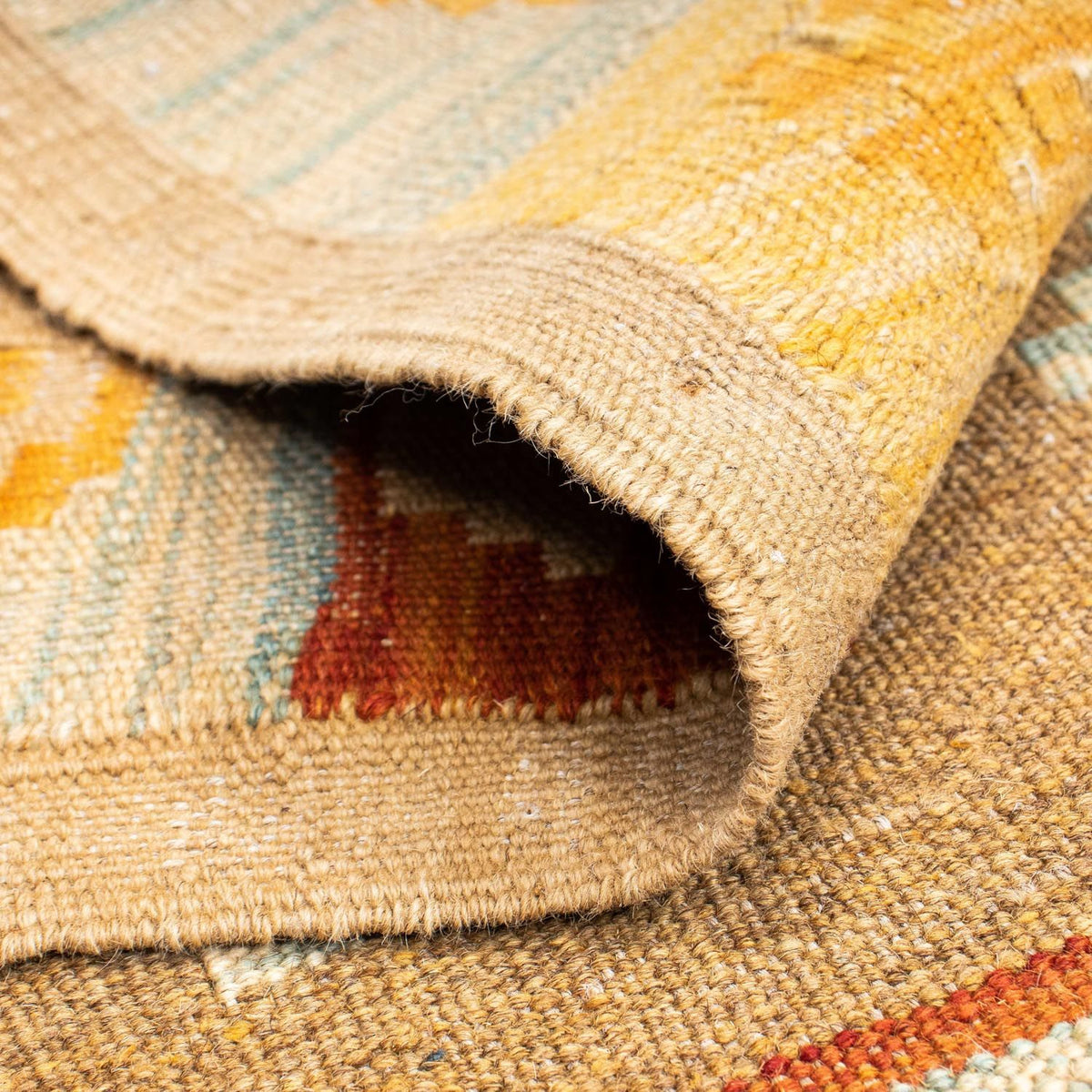 Biegacz Dywan Kelim - Orientalny - 207 x 77 cm - beżowy