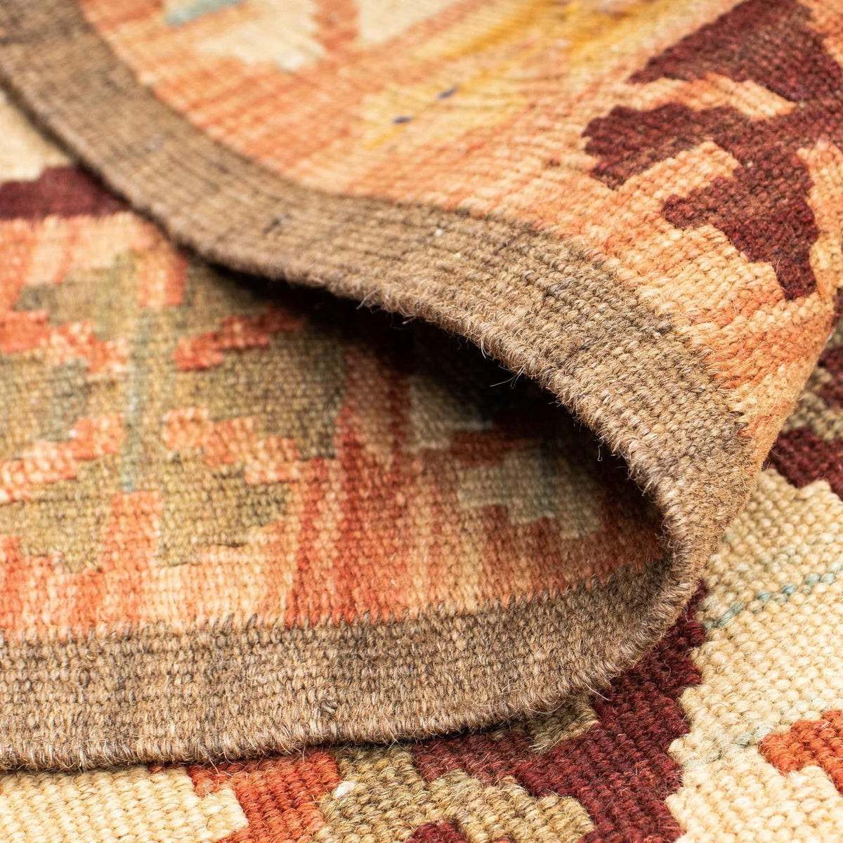 Biegacz Dywan Kelim - Orientalny - 204 x 71 cm - beżowy