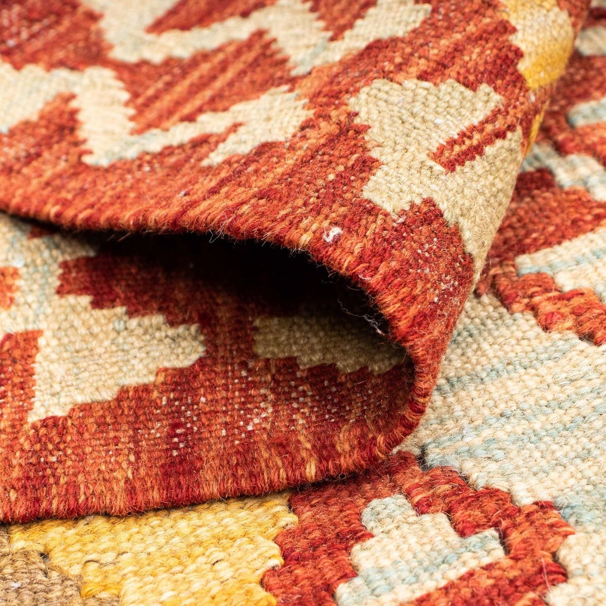 Biegacz Dywan Kelim - Orientalny - 187 x 71 cm - rdza