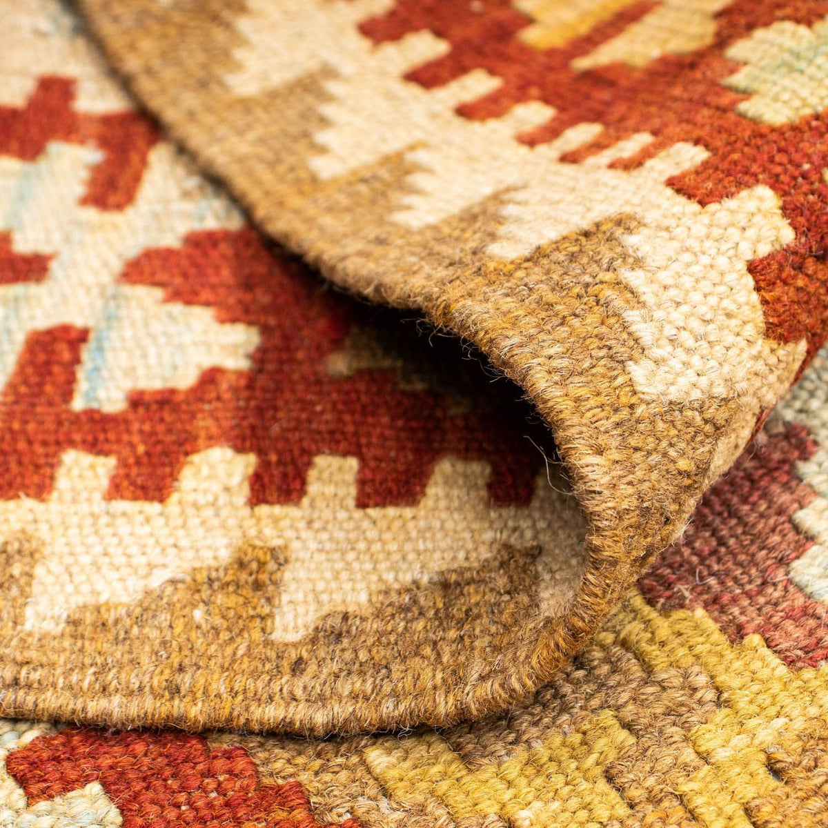 Biegacz Dywan Kelim - Orientalny - 206 x 71 cm - beżowy