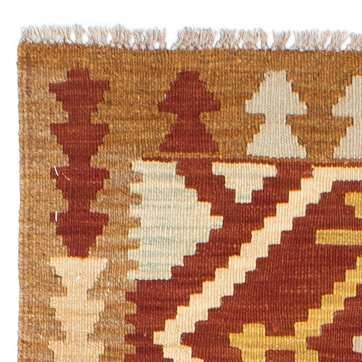 Biegacz Dywan Kelim - Orientalny - 206 x 73 cm - rdza