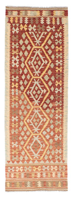 Biegacz Dywan Kelim - Orientalny - 202 x 74 cm - czerwony