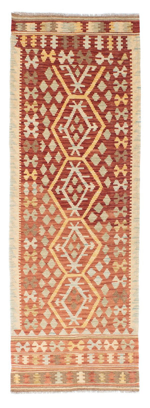 Biegacz Dywan Kelim - Orientalny - 202 x 74 cm - czerwony