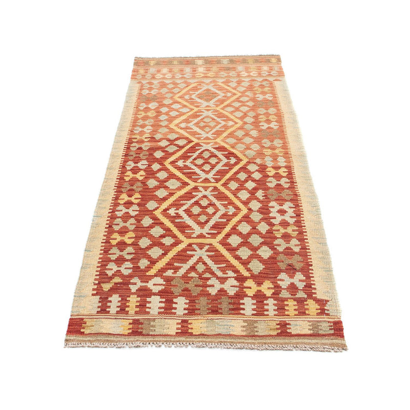 Biegacz Dywan Kelim - Orientalny - 202 x 74 cm - czerwony