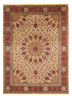 Dywan perski - Tabriz - Królewski - 393 x 290 cm - jasnobrązowy