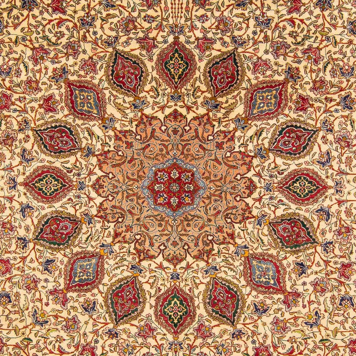 Dywan perski - Tabriz - Królewski - 393 x 290 cm - jasnobrązowy
