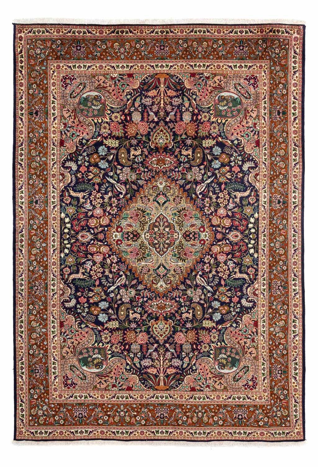 Dywan perski - Tabriz - Królewski - 300 x 202 cm - ciemnoniebieski
