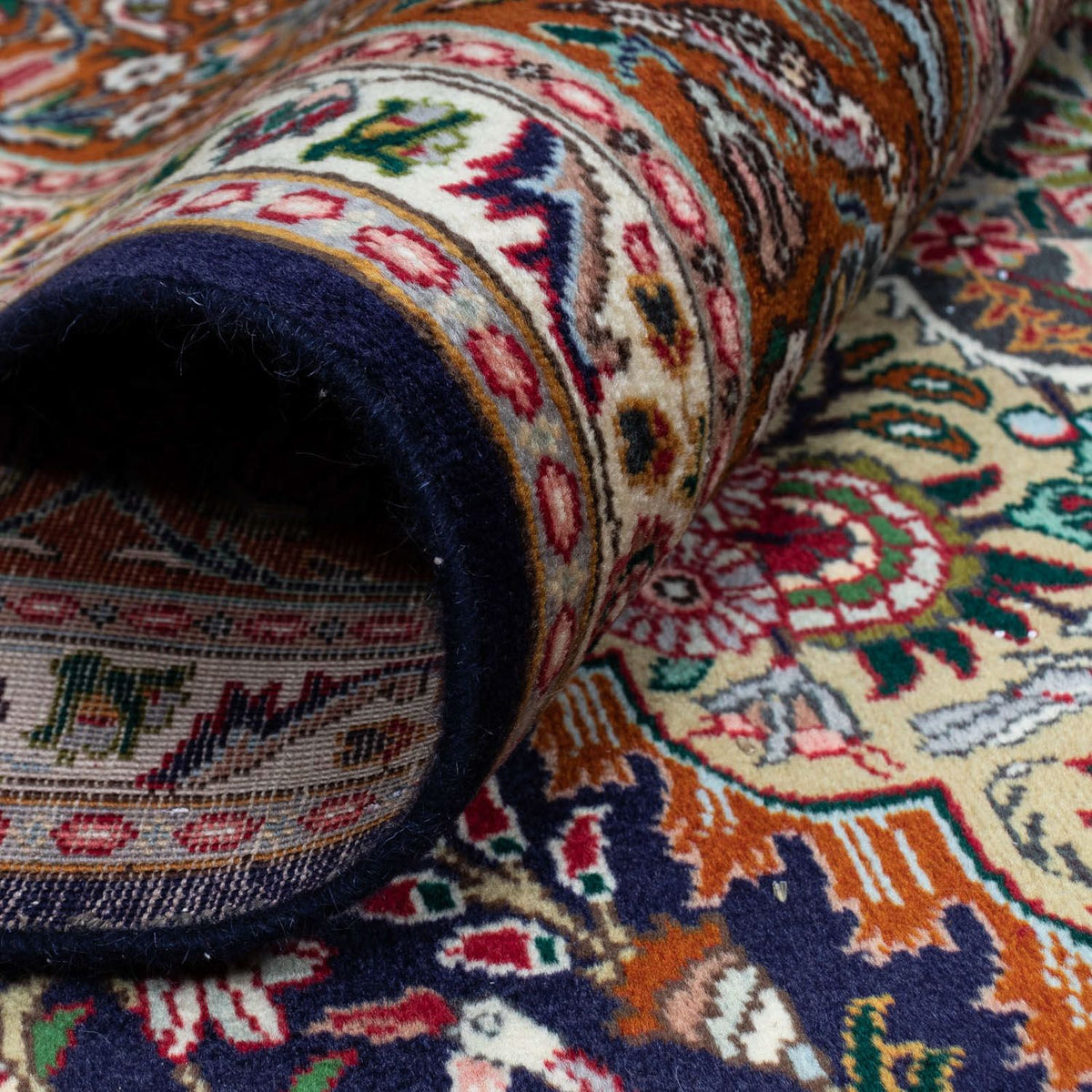 Dywan perski - Tabriz - Królewski - 300 x 202 cm - ciemnoniebieski