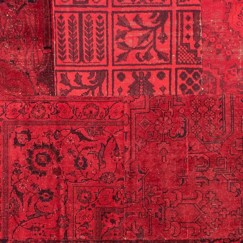 Dywan patchworkowy - 296 x 196 cm - ciemna czerwień