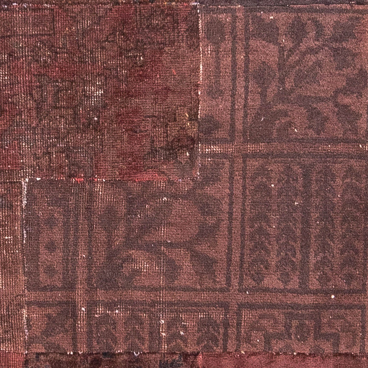 Dywan patchworkowy - 233 x 195 cm - ciemnobrązowy