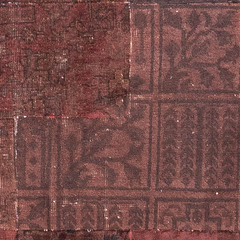 Dywan patchworkowy - 233 x 195 cm - ciemnobrązowy