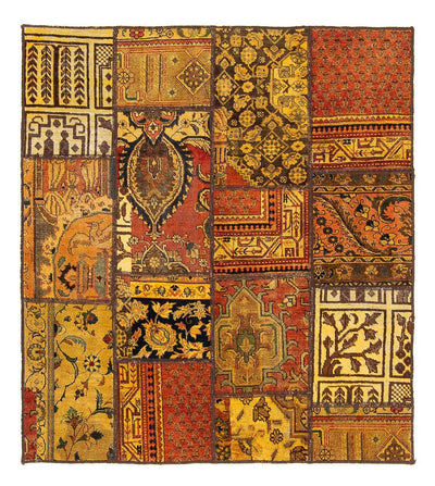 Dywan patchworkowy 142x151cm - Perserteppich Wollteppich