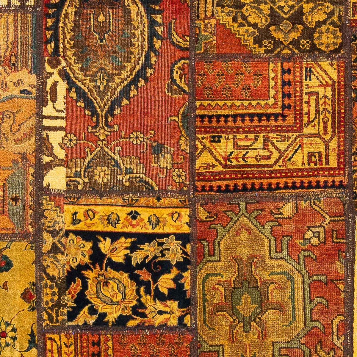 Dywan patchworkowy kwadratowy  - 151 x 142 cm - wielokolorowy