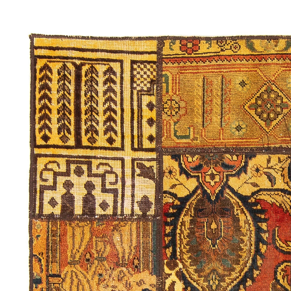 Dywan patchworkowy 142x151cm - Perserteppich Wollteppich
