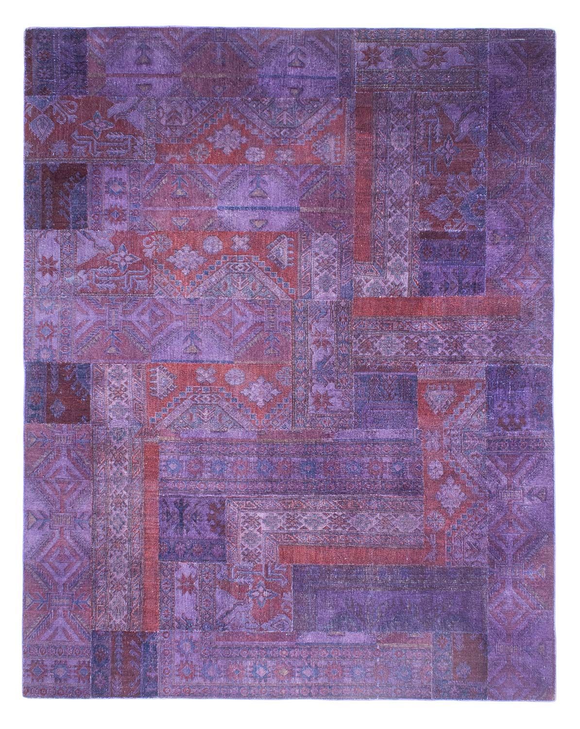Dywan patchworkowy - 299 x 239 cm - fioletowy