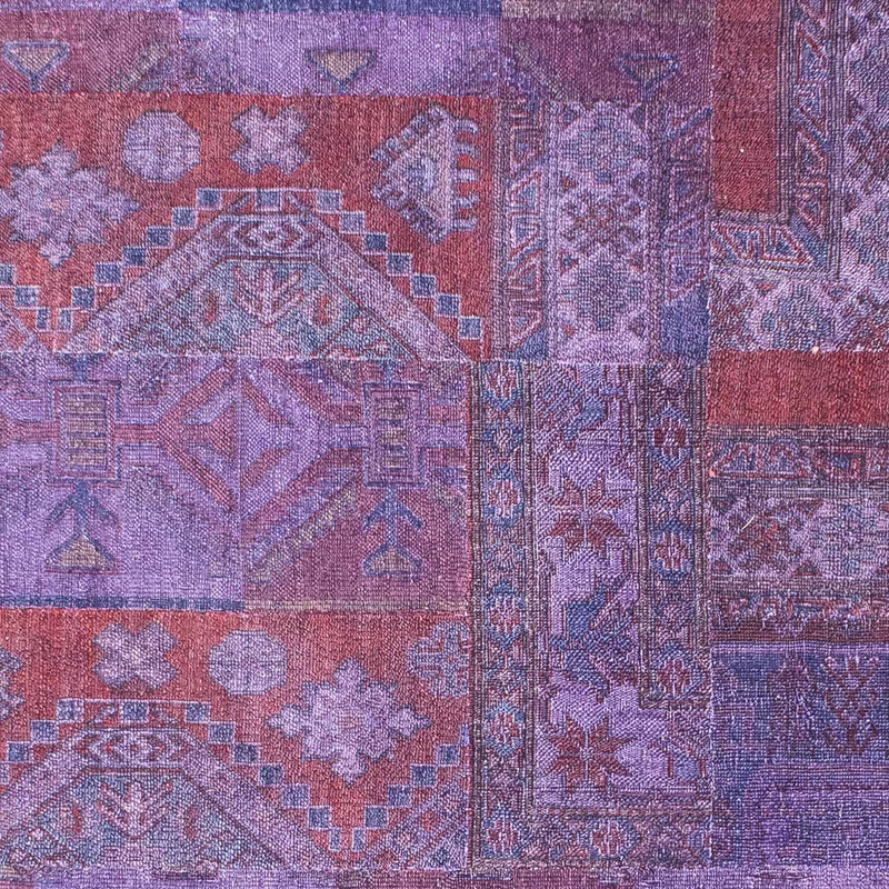 Dywan patchworkowy - 299 x 239 cm - fioletowy