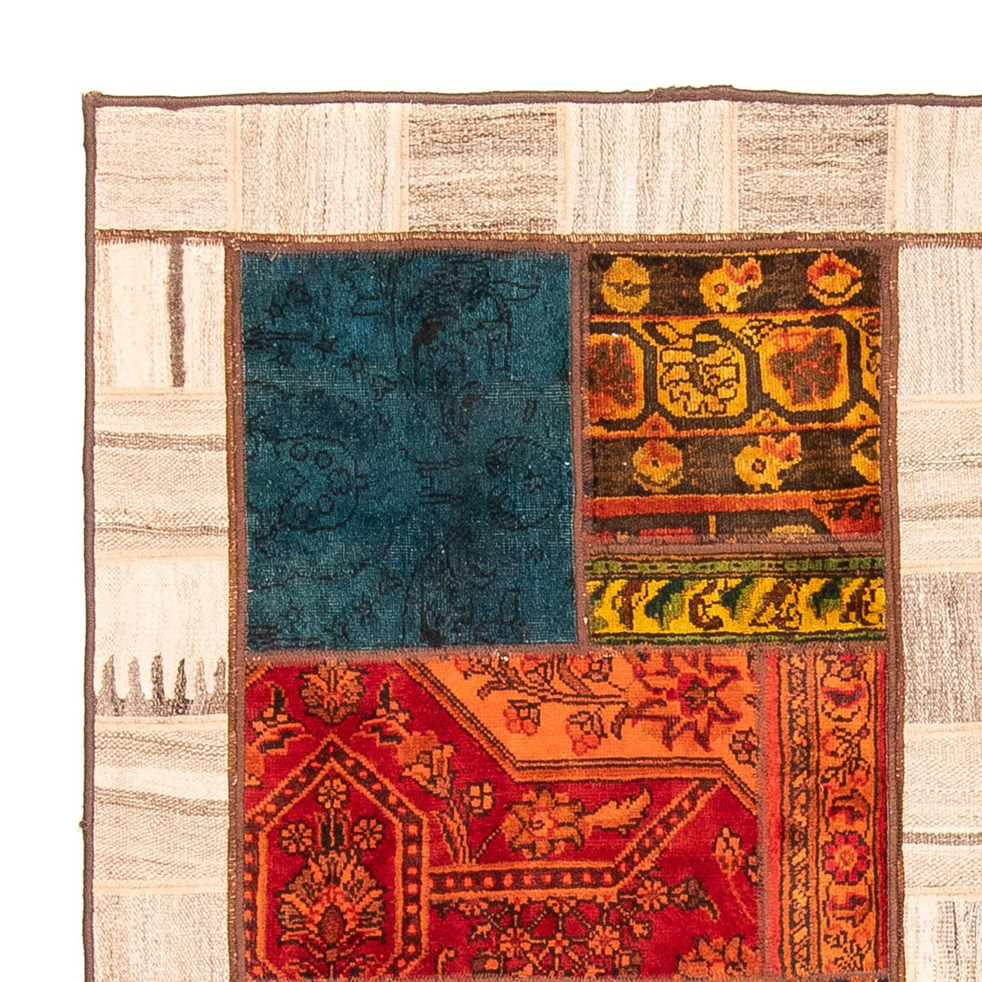 Dywan patchworkowy 221x161cm - Perserteppich Wollteppich