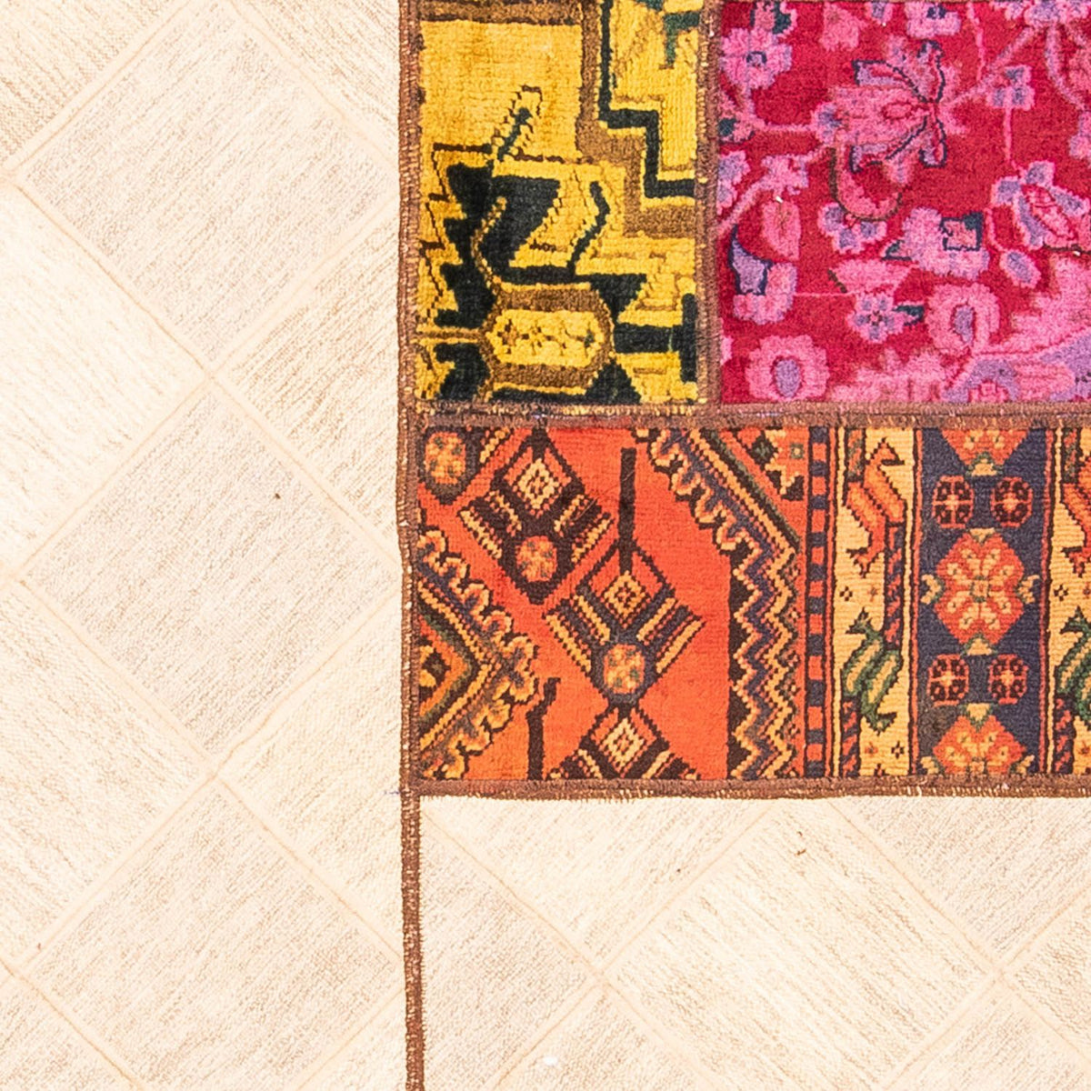 Dywan patchworkowy - 249 x 194 cm - wielokolorowy