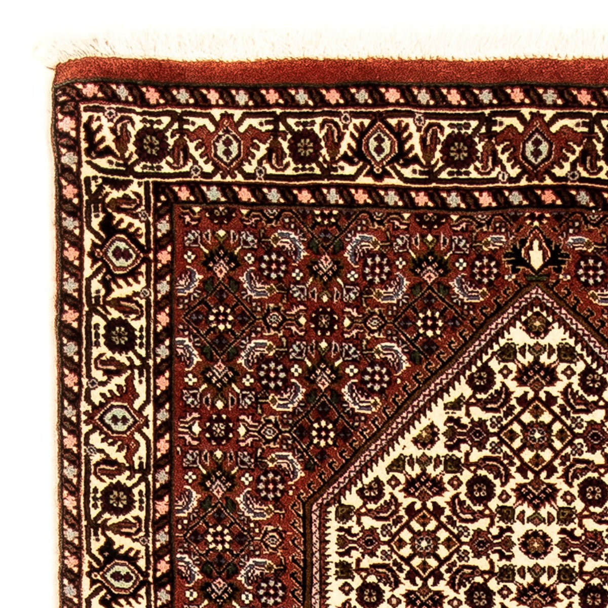 Biegacz Dywan perski - Bijar - 273 x 87 cm - ciemna czerwień