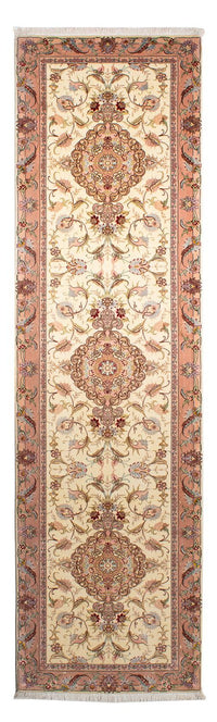 Biegacz Dywan perski - Tabriz - Królewski - 310 x 88 cm - beżowy