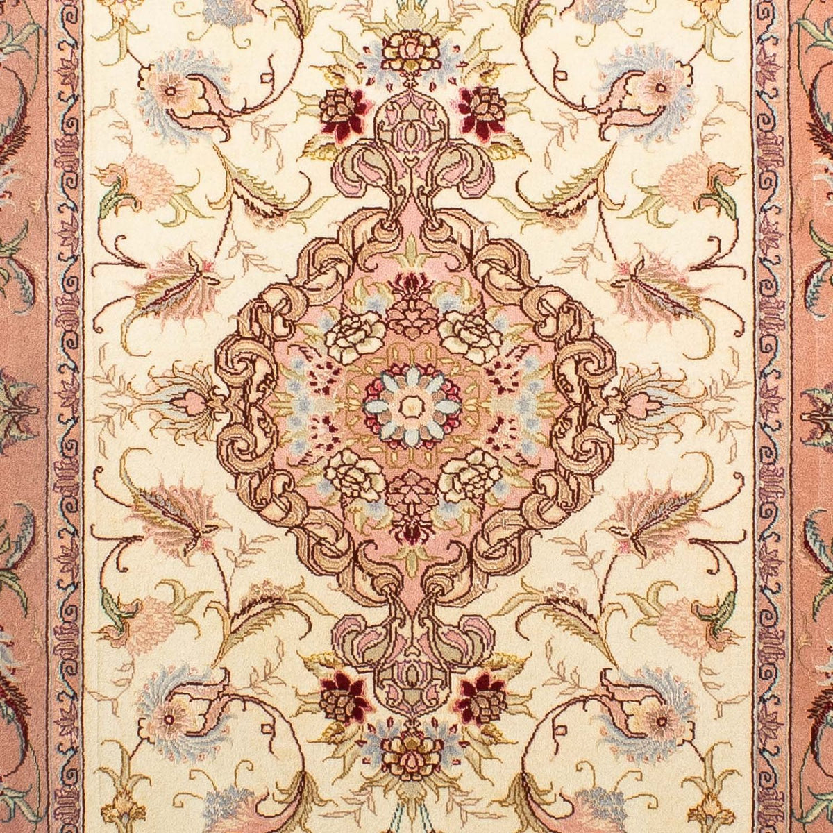 Biegacz Dywan perski - Tabriz - Królewski - 310 x 88 cm - beżowy