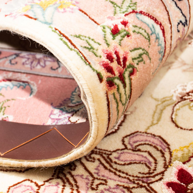 Biegacz Dywan perski - Tabriz - Królewski - 310 x 88 cm - beżowy