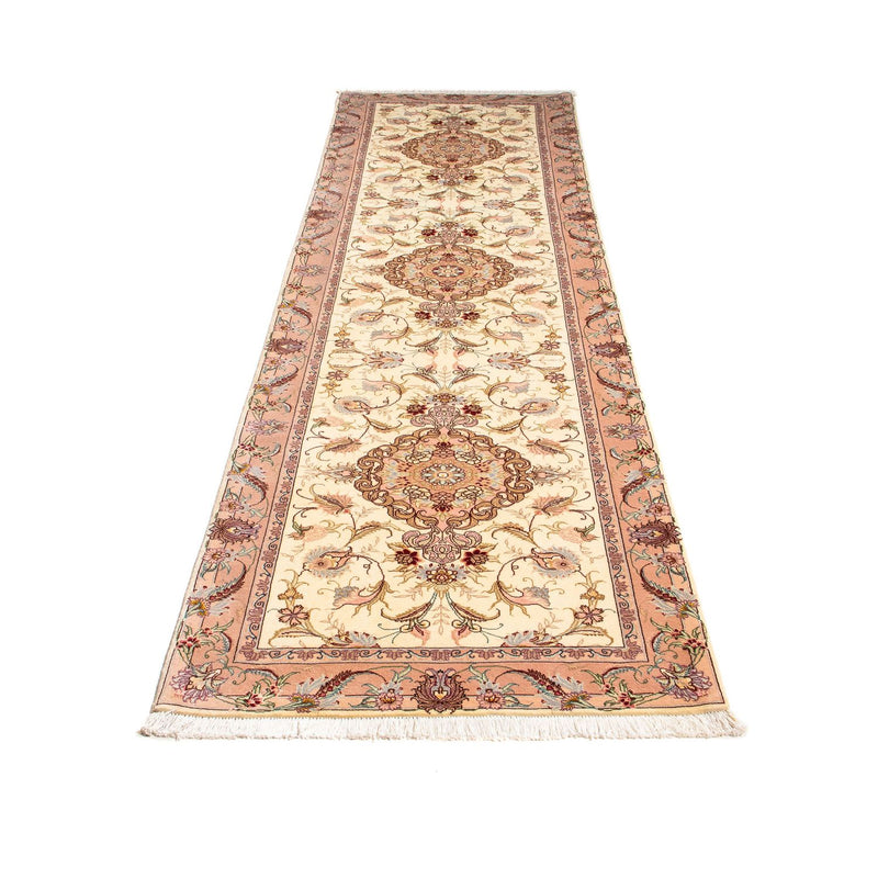 Biegacz Dywan perski - Tabriz - Królewski - 310 x 88 cm - beżowy