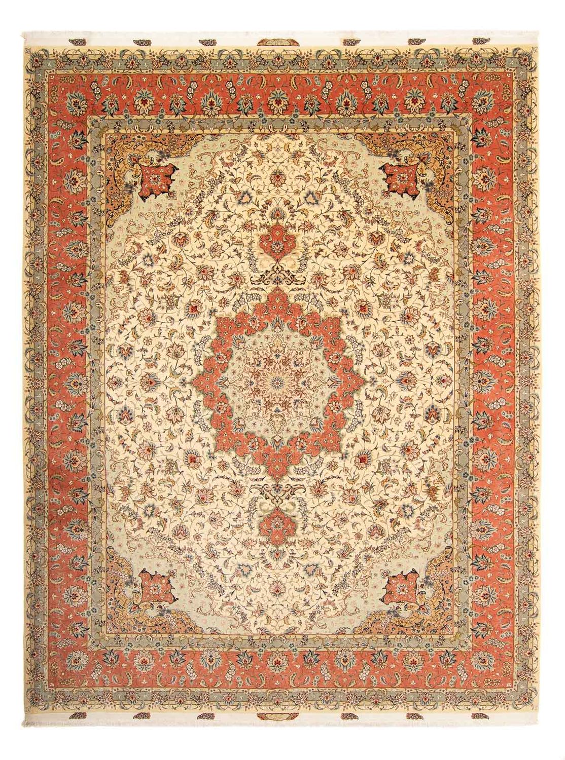 Dywan perski - Tabriz - Królewski - 387 x 307 cm - brązowy