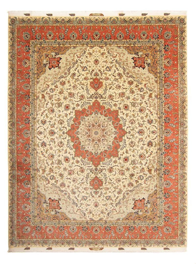 Dywan perski - Tabriz - Królewski - 387 x 307 cm - brązowy