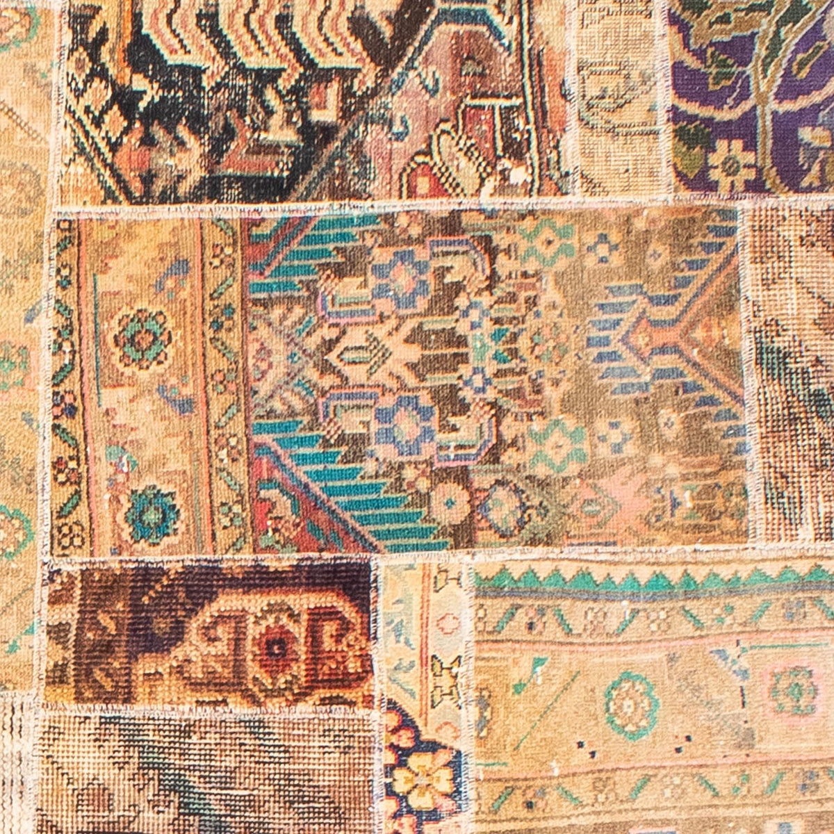 Dywan patchworkowy - 292 x 230 cm - wielokolorowy