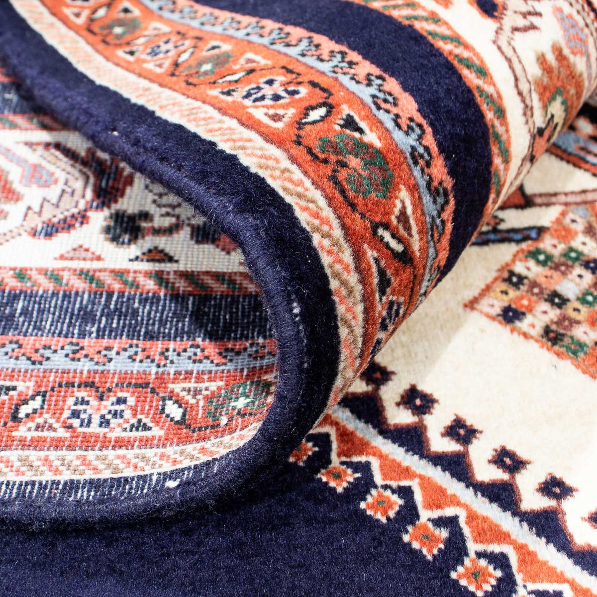 Dywan perski - Bijar - 238 x 175 cm - ciemnoniebieski