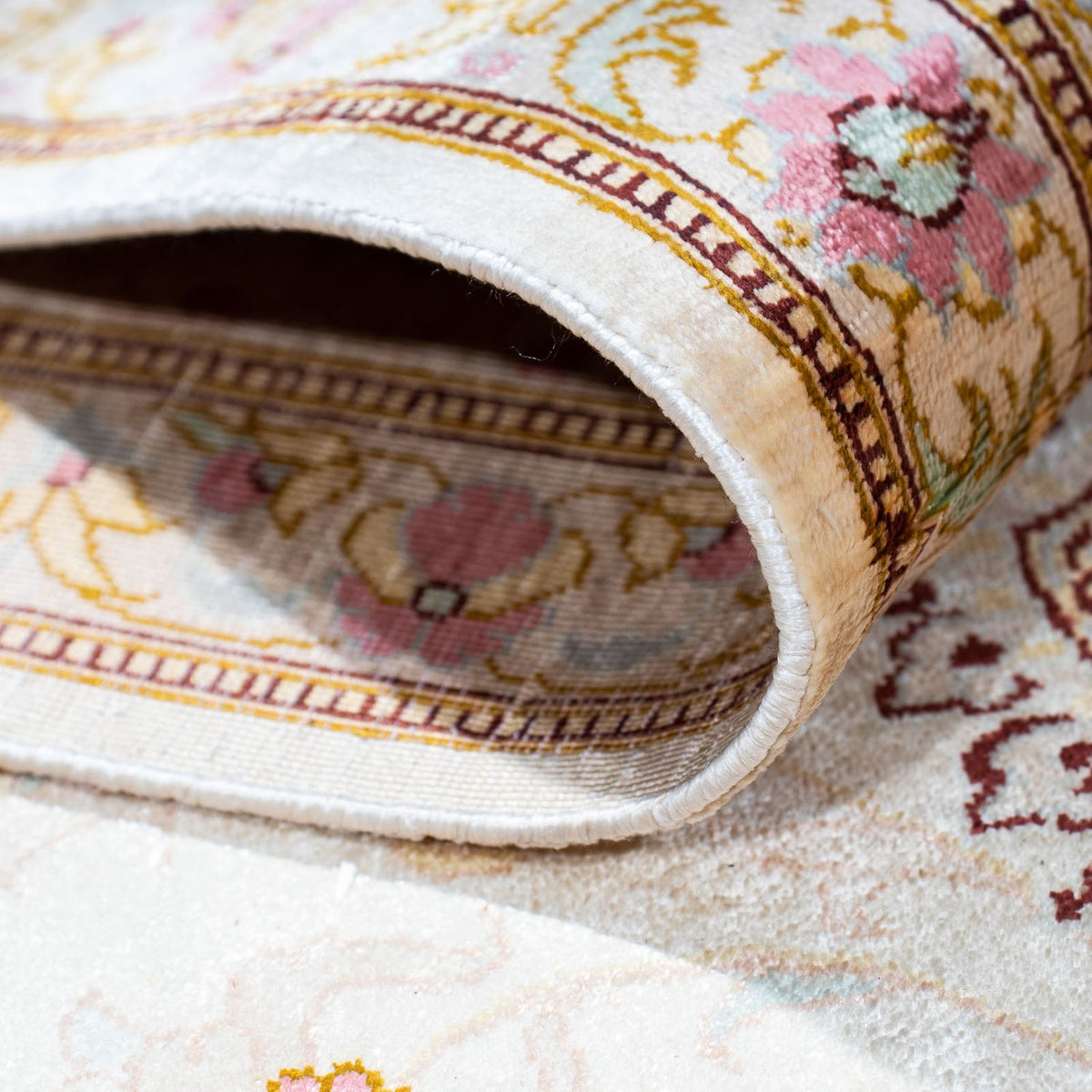 Dywan perski - Ghom - 235 x 157 cm - beżowy