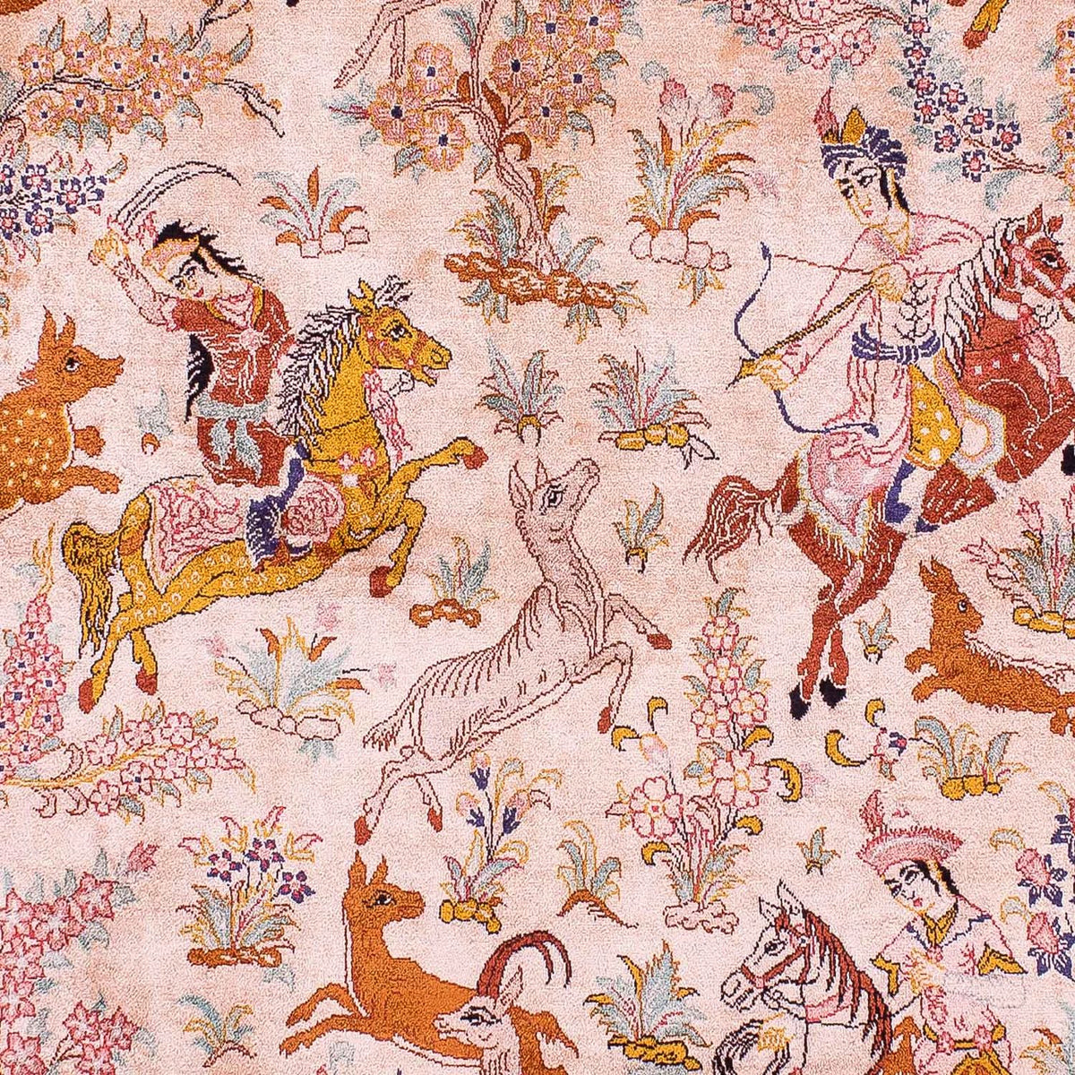 Jedwabny dywan - Ghom Silk - Premium - 195 x 125 cm - różowy