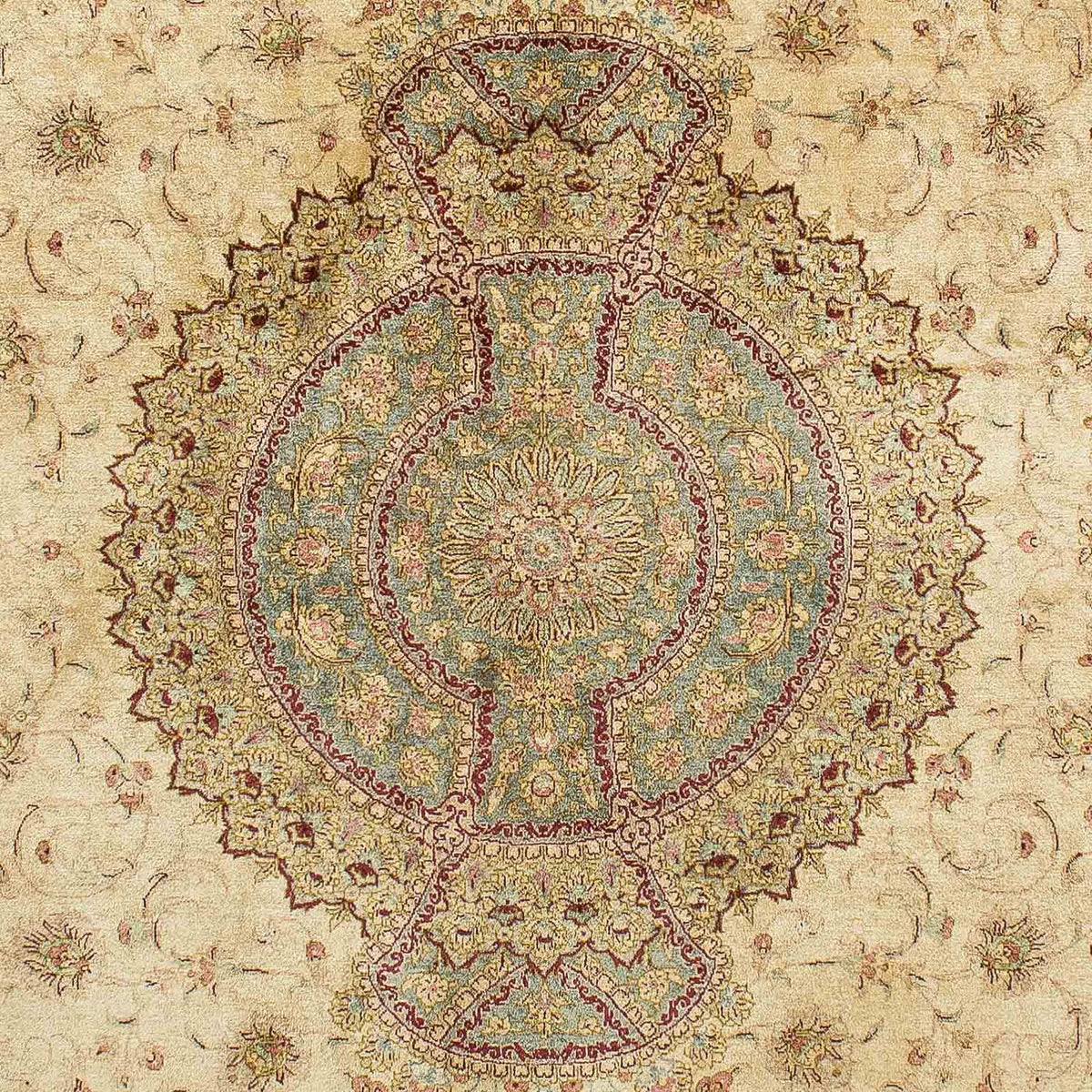 Jedwabny dywan - Ghom Silk - Premium - 197 x 131 cm - beżowy