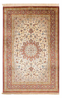 Jedwabny dywan - Ghom Silk - Premium - 200 x 128 cm - beżowy